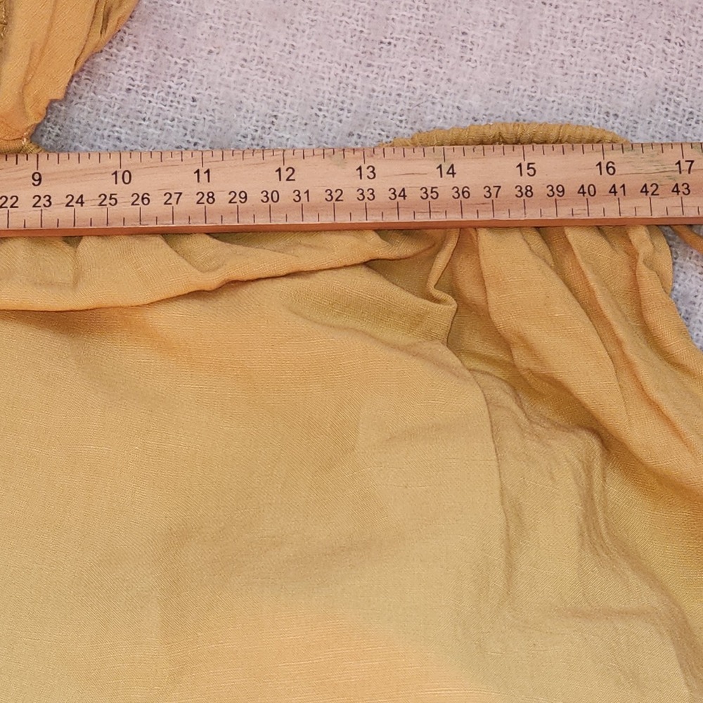 EMORY PARK Dress Size L Yellow Bohemian Cut Outs Low Back Linen Blend‎ - Picture 10 of 11